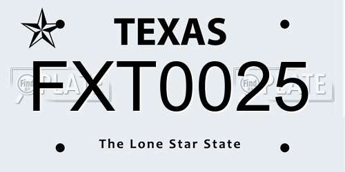 FXT0025 Texas License Plate