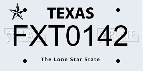 FXT0142 Texas License Plate