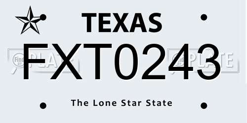 FXT0243 Texas License Plate