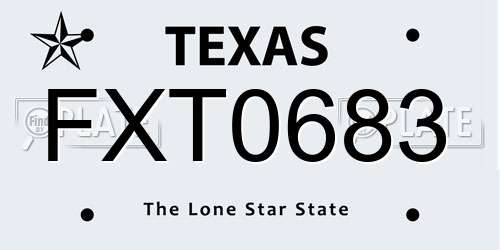 FXT0683 Texas License Plate