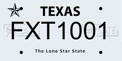 FXT1001 Texas License Plate