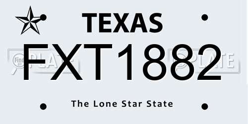 FXT1882 Texas License Plate