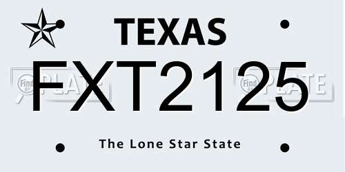 FXT2125 Texas License Plate