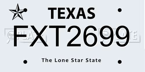 FXT2699 Texas License Plate