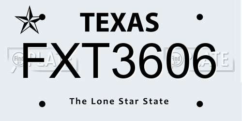 FXT3606 Texas License Plate