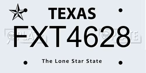 FXT4628 Texas License Plate
