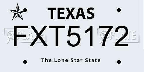FXT5172 Texas License Plate