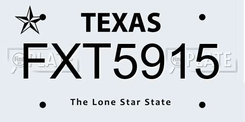 FXT5915 Texas License Plate