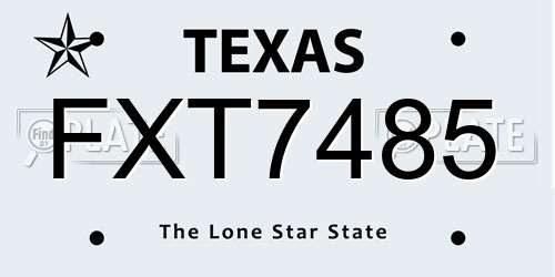 FXT7485 Texas License Plate