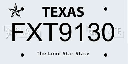 FXT9130 Texas License Plate