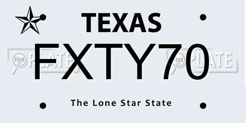 FXTY70 Texas License Plate