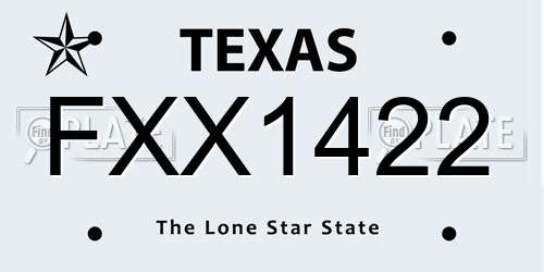 FXX1422 Texas License Plate