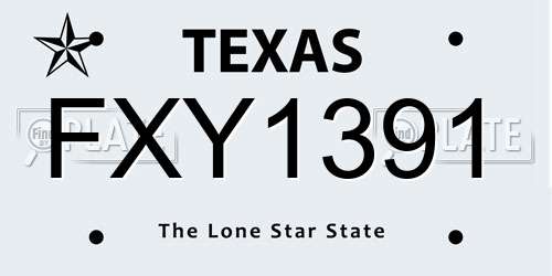 FXY1391 Texas License Plate