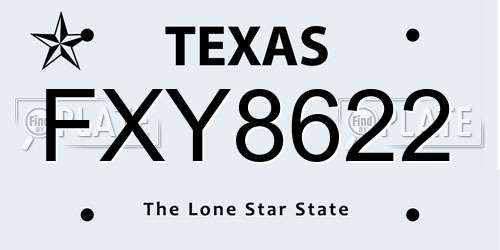 FXY8622 Texas License Plate