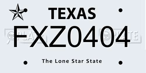 FXZ0404 Texas License Plate
