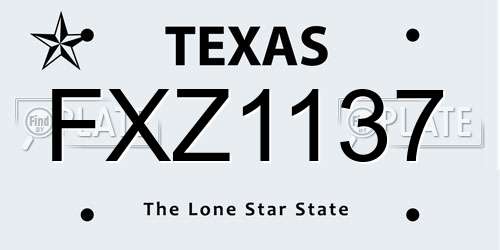 FXZ1137 Texas License Plate