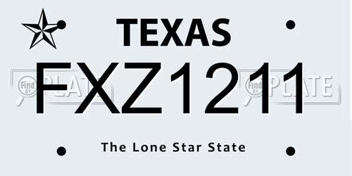 FXZ1211 Texas License Plate