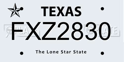 FXZ2830 Texas License Plate
