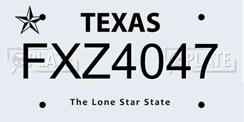 FXZ4047 Texas License Plate