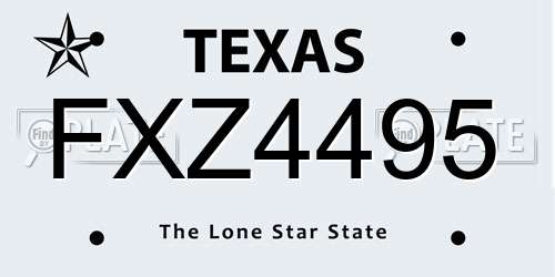 FXZ4495 Texas License Plate