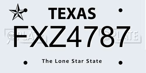 FXZ4787 Texas License Plate