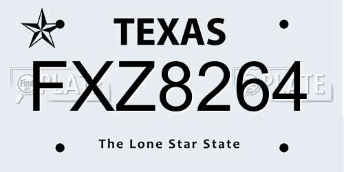 FXZ8264 Texas License Plate
