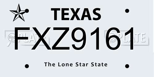 FXZ9161 Texas License Plate