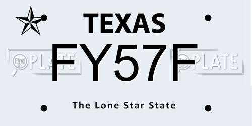 FY57F Texas License Plate
