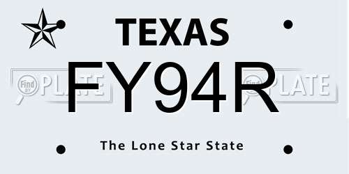 FY94R Texas License Plate
