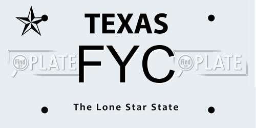 FYC Texas License Plate