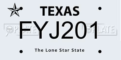 FYJ201 Texas License Plate