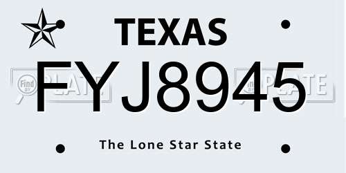 FYJ8945 Texas License Plate