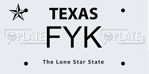 FYK Texas License Plate