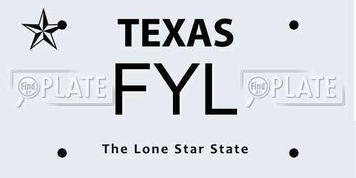 FYL Texas License Plate