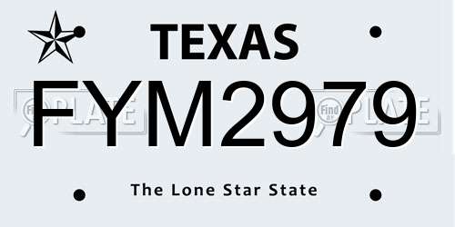FYM2979 Texas License Plate