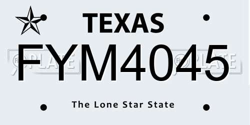 FYM4045 Texas License Plate