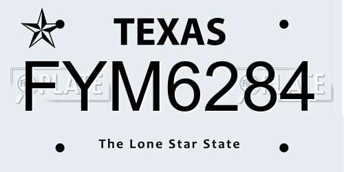 FYM6284 Texas License Plate