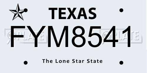 FYM8541 Texas License Plate