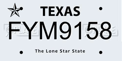 FYM9158 Texas License Plate