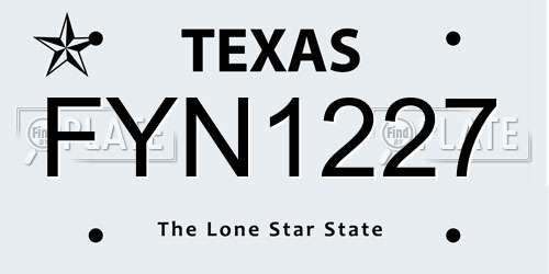 FYN1227 Texas License Plate