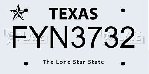 FYN3732 Texas License Plate