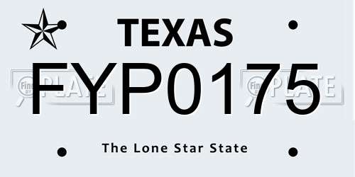 FYP0175 Texas License Plate