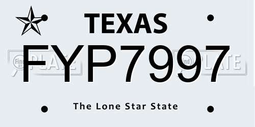 FYP7997 Texas License Plate