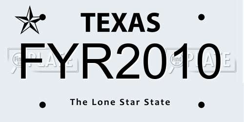 FYR2010 Texas License Plate