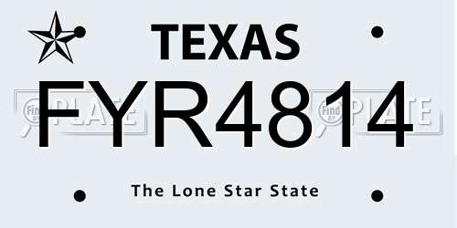 FYR4814 Texas License Plate