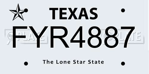 FYR4887 Texas License Plate