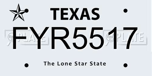 FYR5517 Texas License Plate