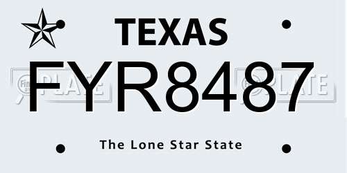 FYR8487 Texas License Plate