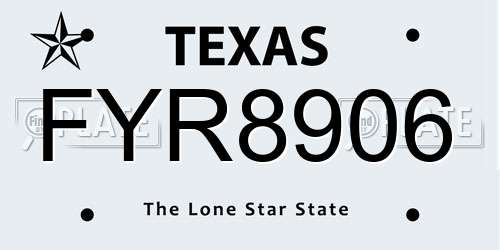 FYR8906 Texas License Plate