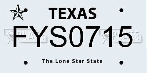 FYS0715 Texas License Plate